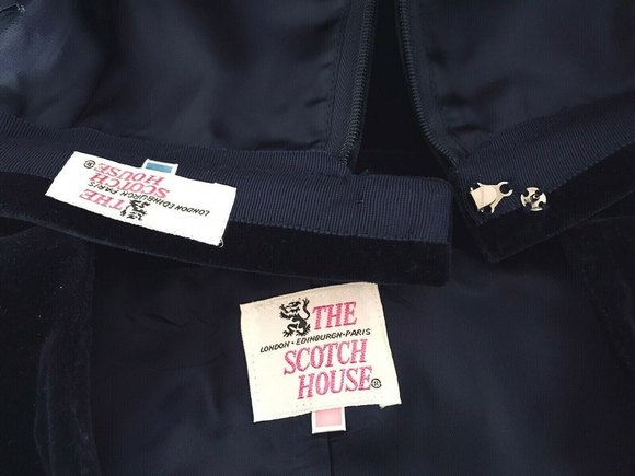 The Scotch House | Crewneck Velour Blazer Skirt Set Womens Size 4 Blue - Picture 14 of 14